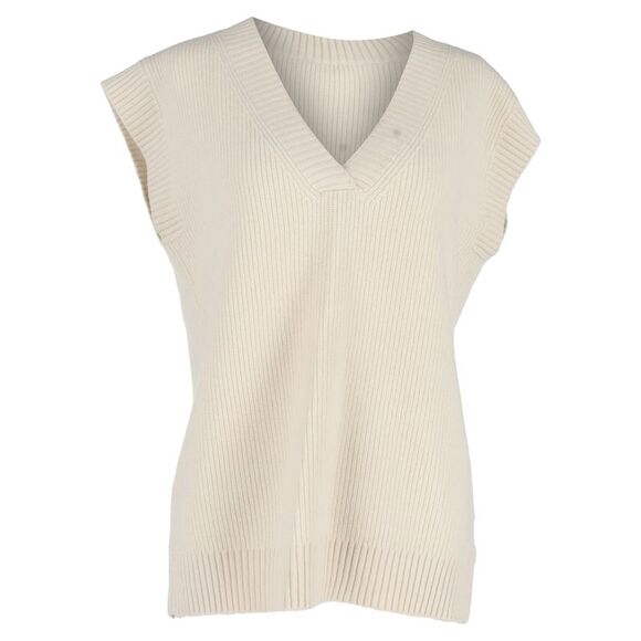 Iris & Ink Knit Vest in Ecru Wool